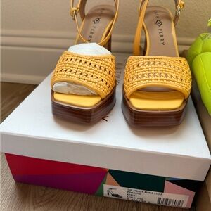 Katy Perry Collections Yellow Woven Platform Sandals